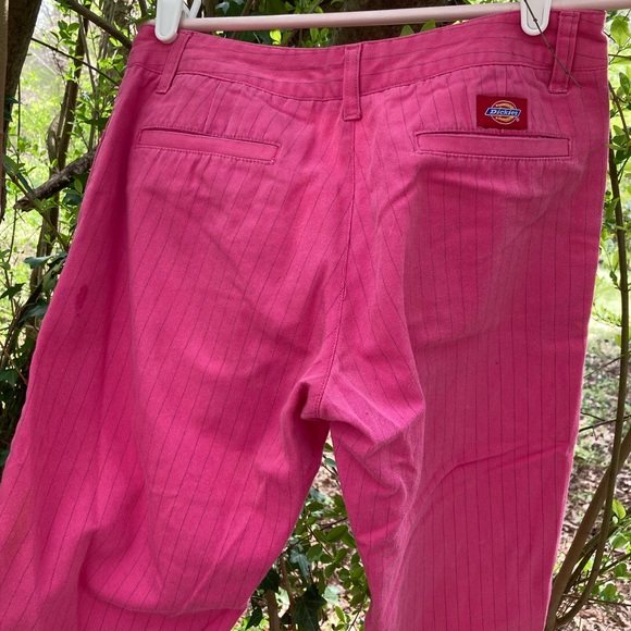Y2K Pink Grey Pinstripe Dickies Capris Jrs 5 - Picture 6 of 15